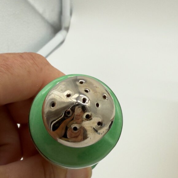 Vintage Hand-Painted Japanese Salt & Pepper Shakers Floral Design ** READ ** - Picture 8 of 10